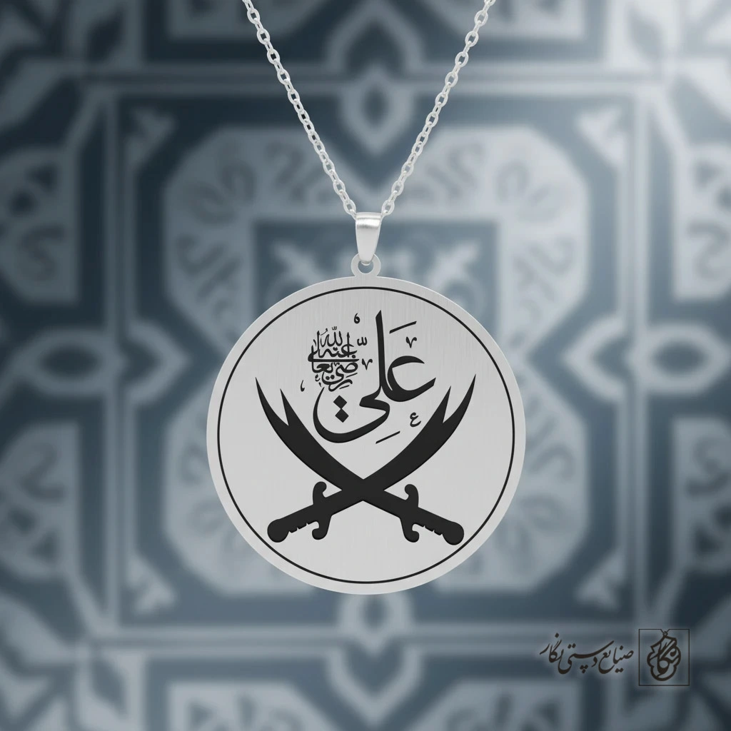 گردنبند علی و ذوالفقار (دایره) کد 60323
