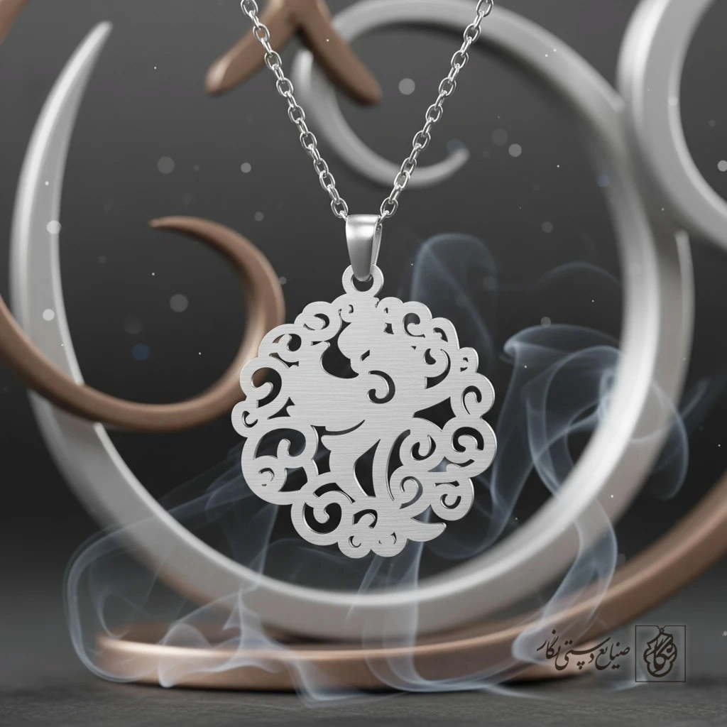 گردنبند سیمرغ در حلقه گل کد 8541