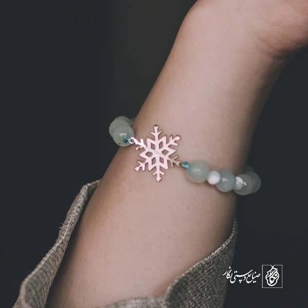 پلاک دستبندی طرح دانه برف