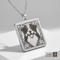 گردنبند طرح نمادین نژاد استرالین  (حکاکی لیزری فایبر، مدل قاب مربع) کد 500145