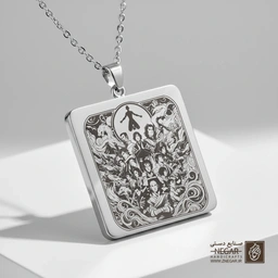 گردنبند طرح تیم آواتار (Avatar) (حکاکی لیزری فایبر، مدل قاب مربع) کد 500158