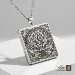 گردنبند طرح فیگور رزمی دراگون بال (حکاکی لیزری فایبر، مدل قاب مربع) کد 501036
