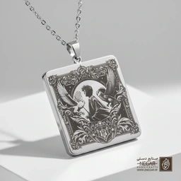 گردنبند طرح هری پاتر و جغد (هدویگ) (حکاکی لیزری فایبر، مدل قاب مربع) کد 501804