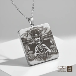 گردنبند طرح تیم هیوستون تکسانز (حکاکی لیزری فایبر، مدل قاب مربع) کد 501889