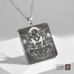 گردنبند طرح حماسی تیم هیوستون تکسانز (حکاکی لیزری فایبر، مدل قاب مربع) کد 501891