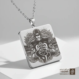 گردنبند طرح قهرمان تیم هیوستون تکسانز (حکاکی لیزری فایبر، مدل قاب مربع) کد 501892