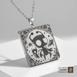 گردنبند طرح فیگور Invader Zim (حکاکی لیزری فایبر، مدل قاب مربع) کد 501955