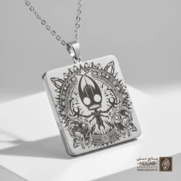 گردنبند طرح حماسی Invader Zim (حکاکی لیزری فایبر، مدل قاب مربع) کد 501959