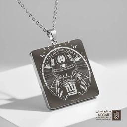 گردنبند طرح مدرن گانتز (حکاکی لیزری فایبر، مدل قاب مربع) کد 502448
