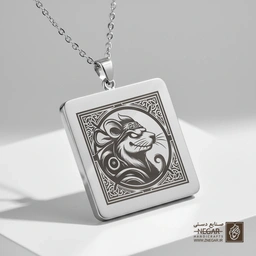 گردنبند طرح نینجا تتلز - هنری (حکاکی لیزری فایبر، مدل قاب مربع) کد 502461