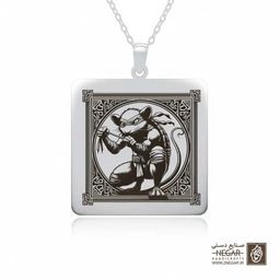 گردنبند طرح نینجا تتلز - خاص (حکاکی لیزری فایبر، مدل قاب مربع) کد 502462