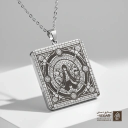 گردنبند طرح وان پیس - گرافیکی (حکاکی لیزری فایبر، مدل قاب مربع) کد 502492