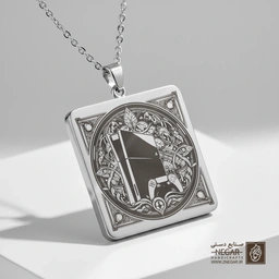 گردنبند طرح پلی‌استیشن  - مدرن (حکاکی لیزری فایبر، مدل قاب مربع) کد 502736
