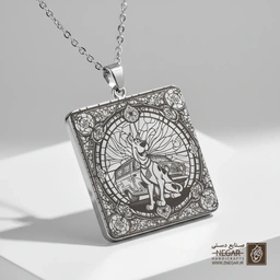 گردنبند طرح اسکوبی‌دو - قاب دایره‌ای (حکاکی لیزری فایبر، مدل قاب مربع) کد 502957