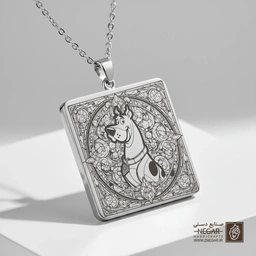 گردنبند طرح پرتره اسکوبی‌دو - قاب تزئینی (حکاکی لیزری فایبر، مدل قاب مربع) کد 502958