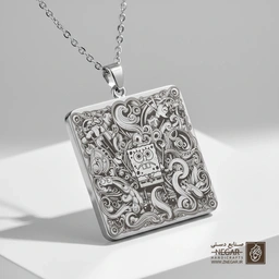 گردنبند طرح انفجار شادی باب اسفنجی (حکاکی لیزری فایبر، مدل قاب مربع) کد 503246