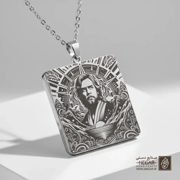 گردنبند طرح لوک اسکای‌واکر در قاب ستاره (حکاکی لیزری فایبر، مدل قاب مربع) کد 503346