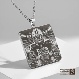 گردنبند طرح استادیوم و بازیکن تایتانز (حکاکی لیزری فایبر، مدل قاب مربع) کد 503505
