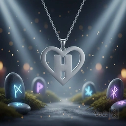 گردنبند حرف H داخل قلب کد 7114