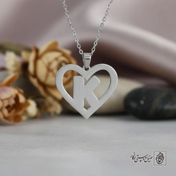 گردنبند حرف K داخل قلب کد 7120