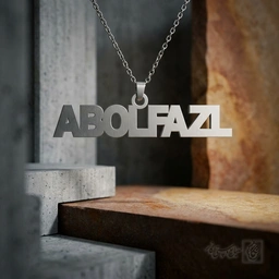 گردنبند اسم ABOLFAZL لاتین چاپ کد 7309