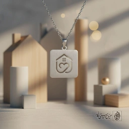 گردنبند مونوگرام خانه در مربع کد 9818